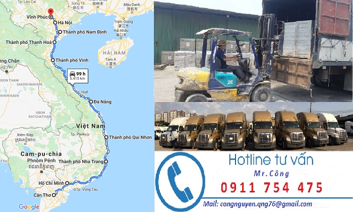 Chành xe vận chuyển hàng Vĩnh Phúc đi Sài Gòn