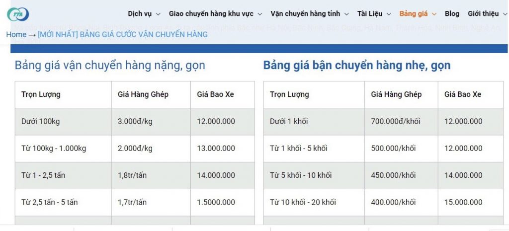 Nhà xe gửi hàng Sài Gòn đi Bắc Ninh