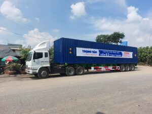 Xe container thùng bạt